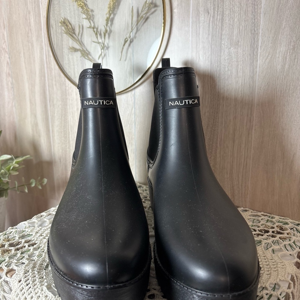 Nautica Black Women's Ankle Rain Boots - Picture 2 of 5